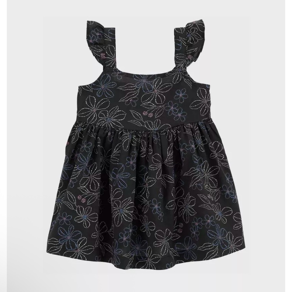 Carter's Black Dress with Floral Design